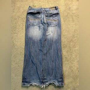 Vintage 90s No Fear Jeans Embroidered Distressed JNCO Baggy Wide Leg Y2K 36x30